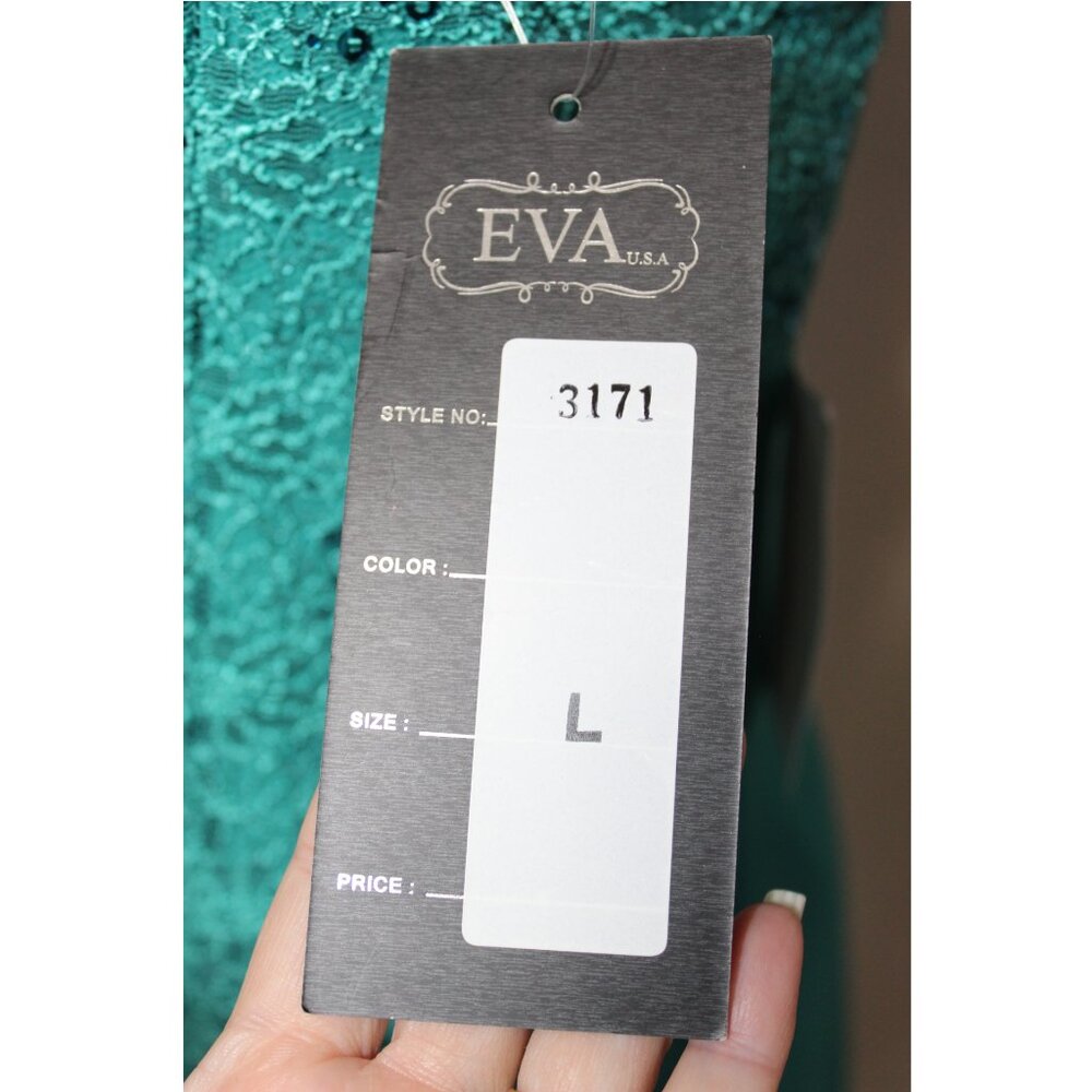 Eva USA Mother of Bride Groom Dress-Knee Length-#3171-SIZE L-JADE GREEN-NWTags - Picture 7 of 7